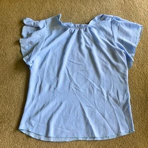 Woven Frill sleeve and neck blouse